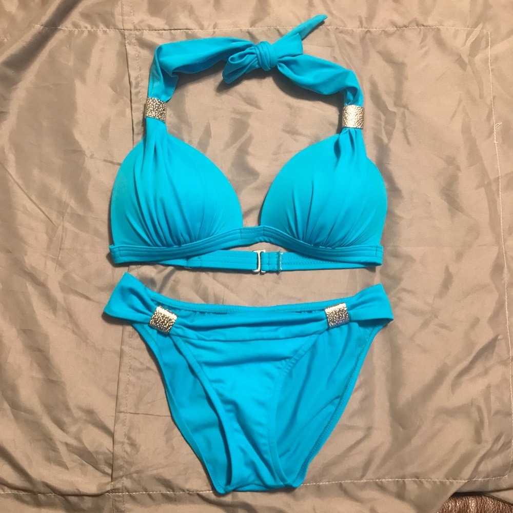 Venus Goddess Enhancer Push Up Bikini Turquoise